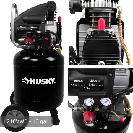 Husky 10 Gal Air Compressor L210VWD