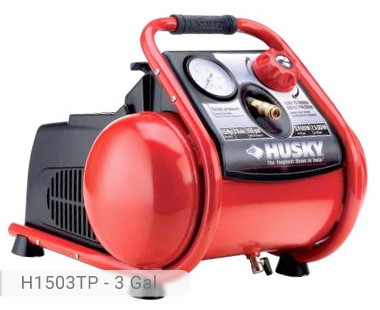 Husky Trim Plus 3-Gal. Portable Electric Air Compressor H1503TP-R
