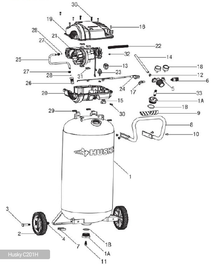 Husky 60 Gallon Air Compressor Wiring Diagram