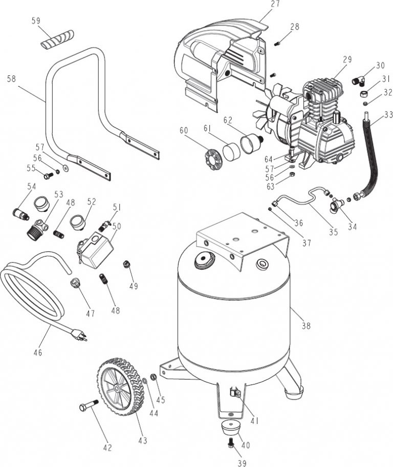 Husky 10 Gallon Portable Air Compressor, L210VWD Parts