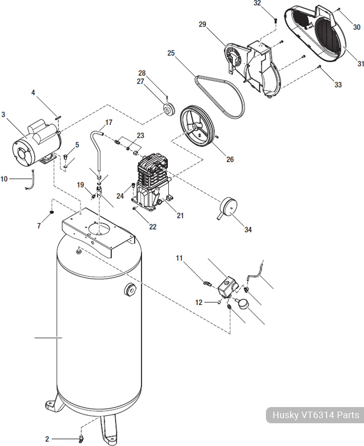 Husky 60 Gallon Air Compressor Wiring Diagram