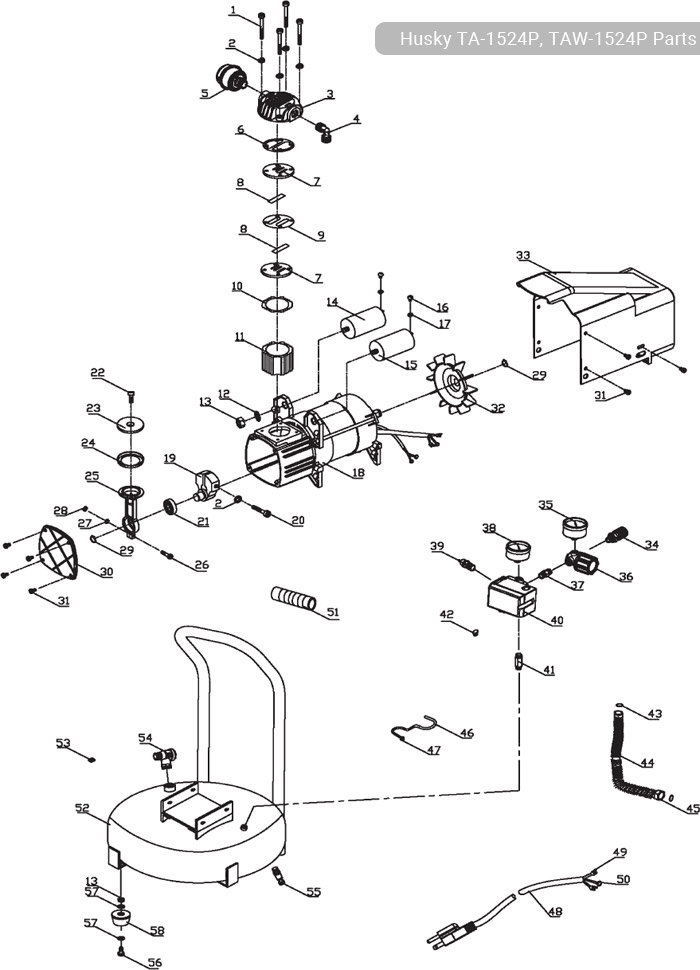 Husky TA-1524P, TAW-1524P Parts