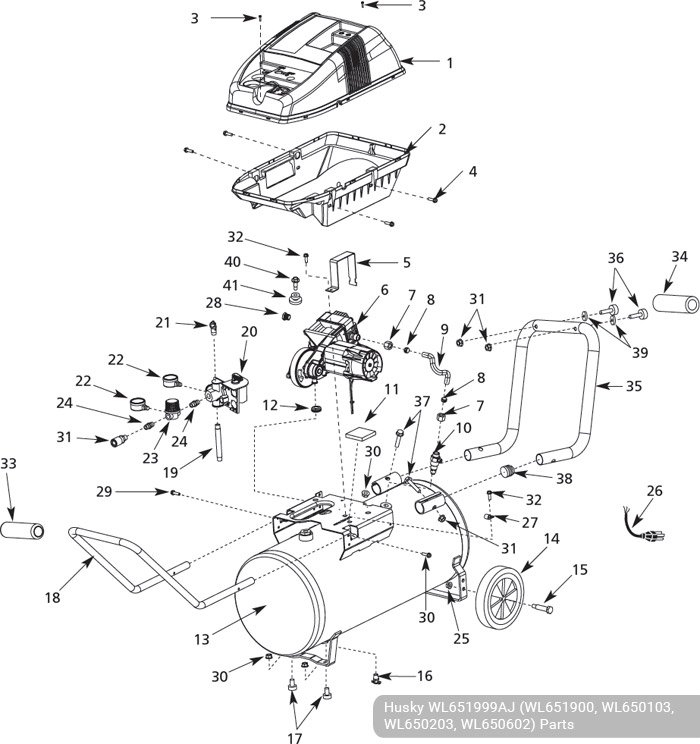 Husky WL651999AJ (WL651900, WL650103, WL650203, WL650602) Parts