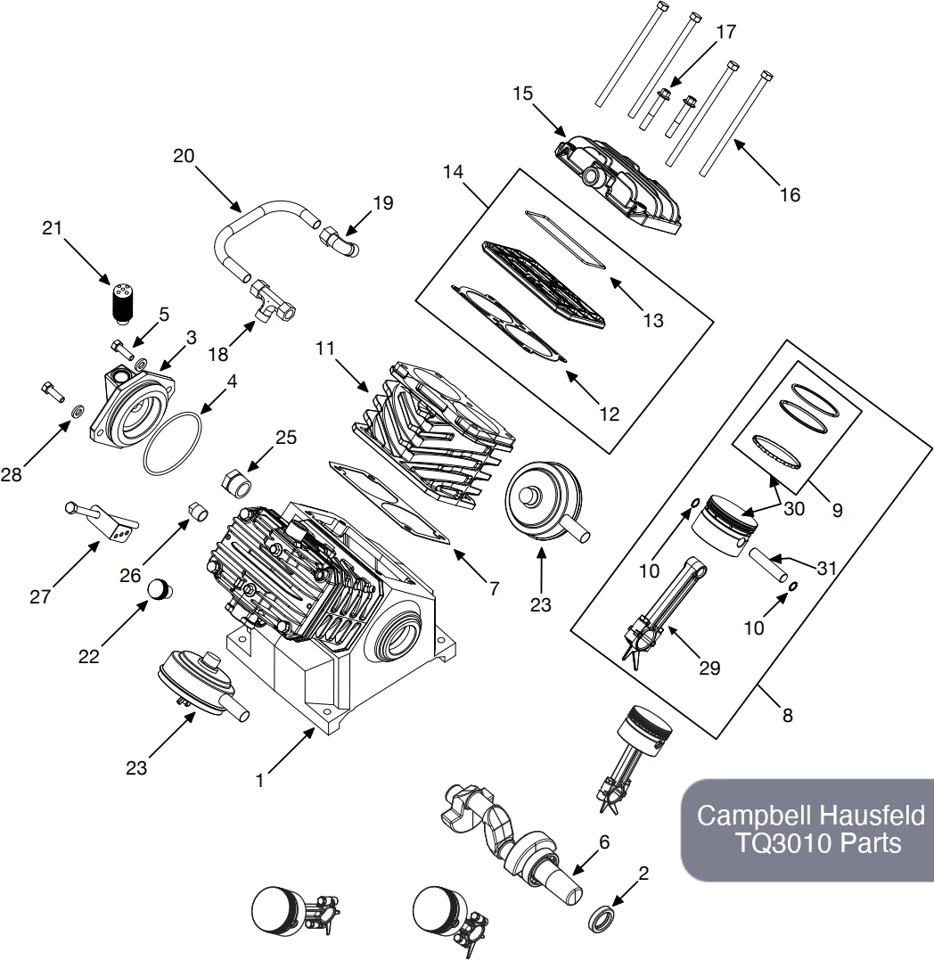 Campbell Hausfeld Pump TQ3010 Parts Diagram (for CE4104, TQ312602)