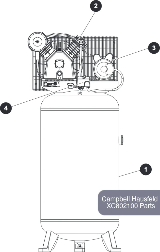 Campbell Hausfeld 80 Gal Air Compressor, XC802100 (CE5003) - Parts List