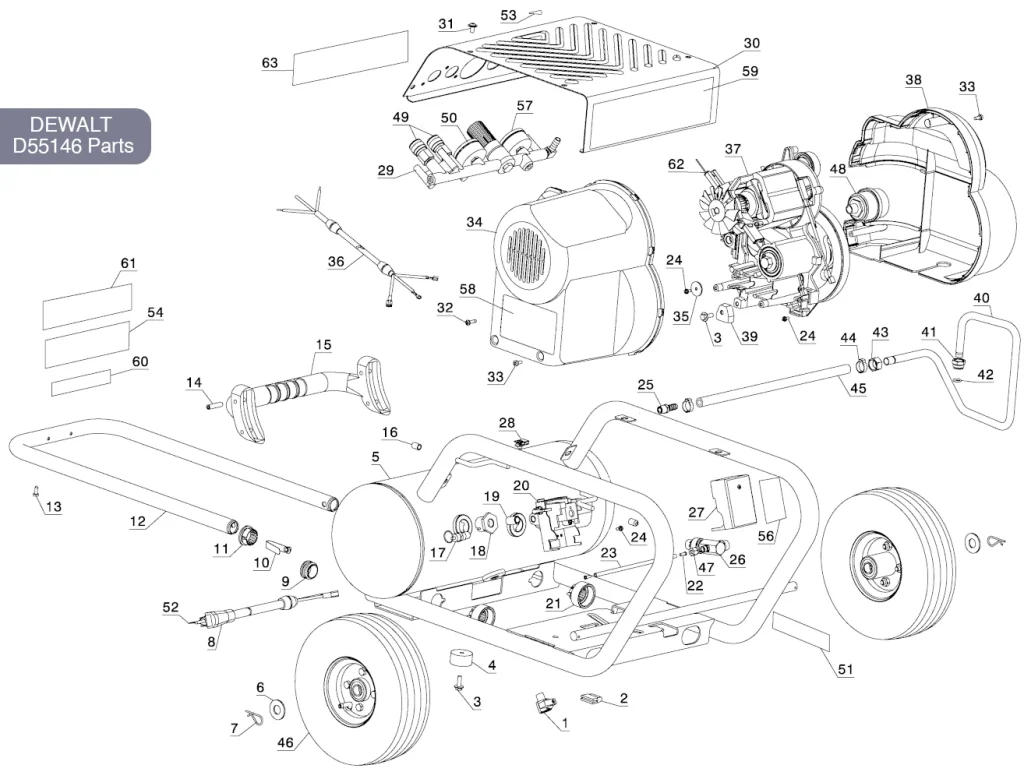 DEWALT 4.5 Gal Air Compressor D55146 Parts