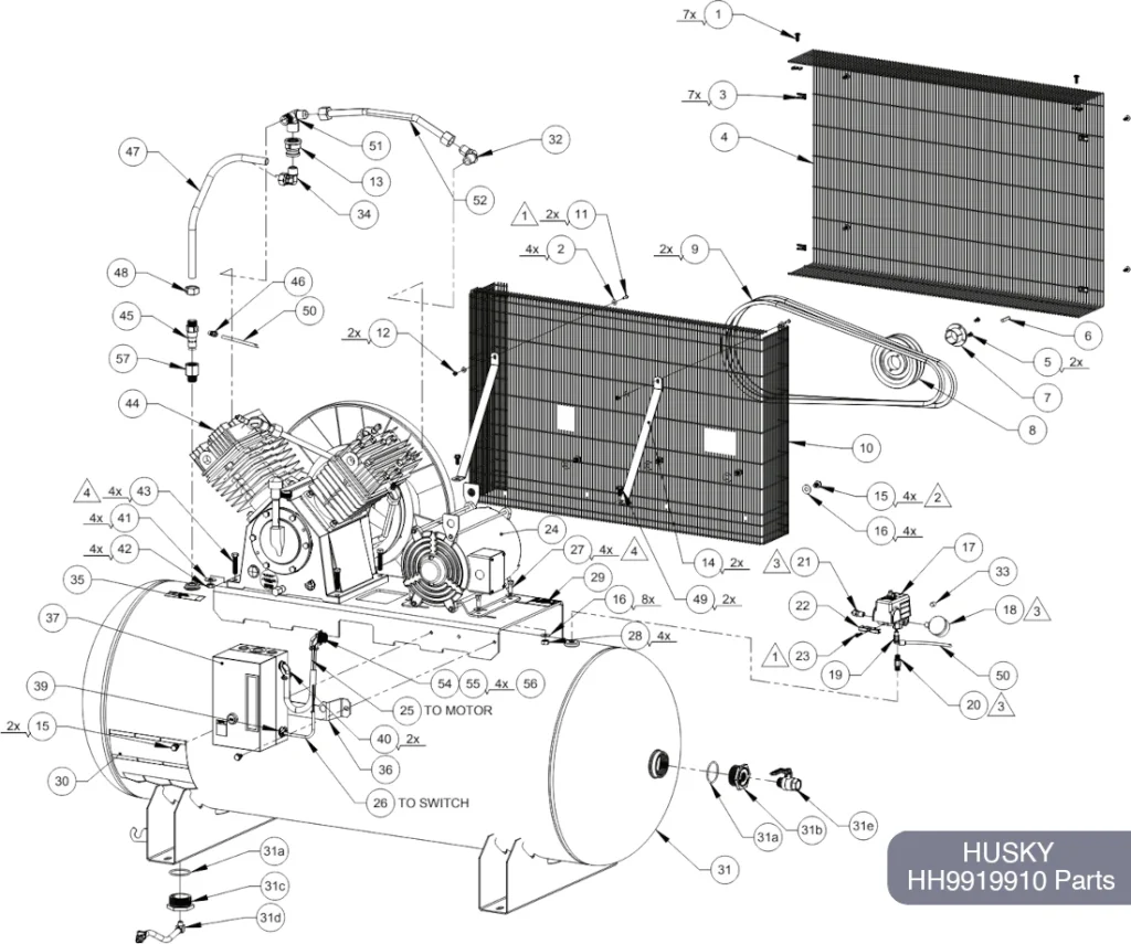 Husky 120 Gal Air Compressor HH9919910 Parts