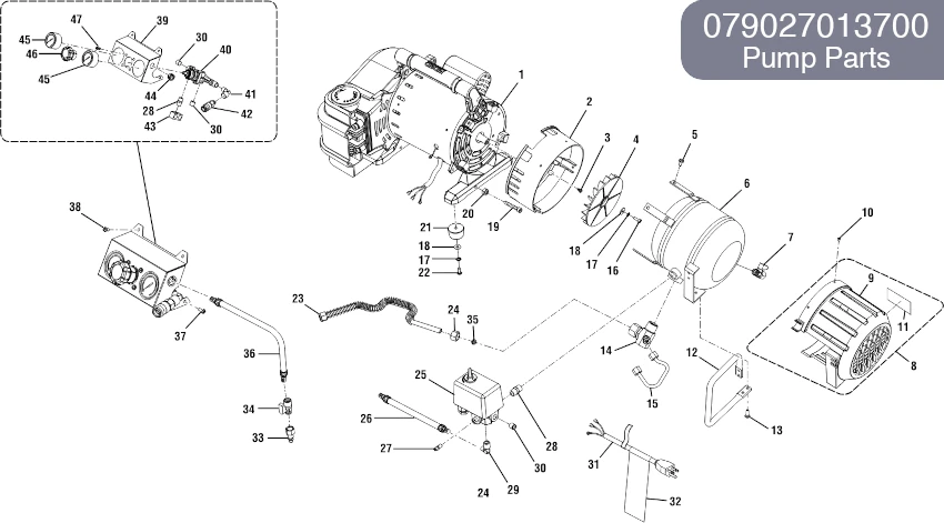 Pump 079027013700 Parts (for Ridgid OF50150TS)