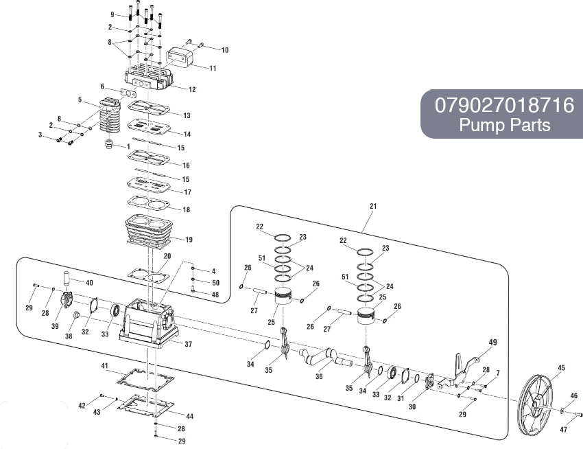 Pump 079027018716 Parts (for Ridgid GP80150RT)