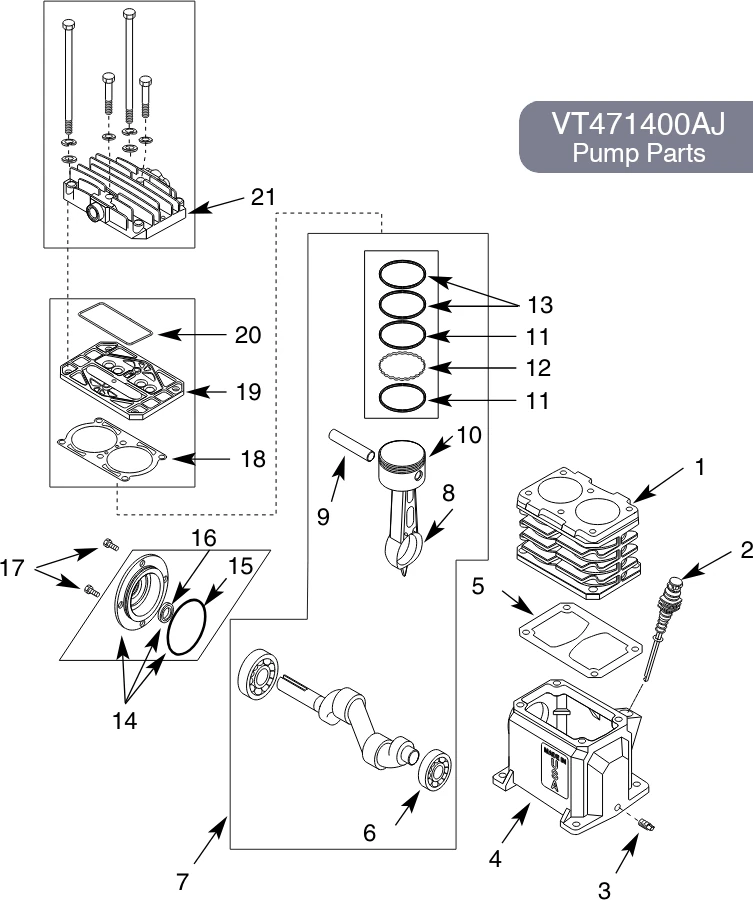 Pump VT471400AJ Parts Diagram