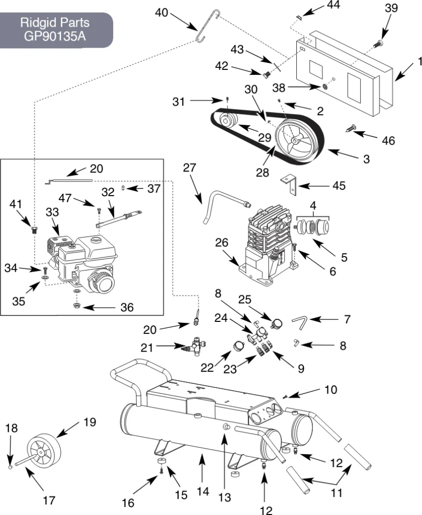 Ridgid GP90135A Parts Diagram