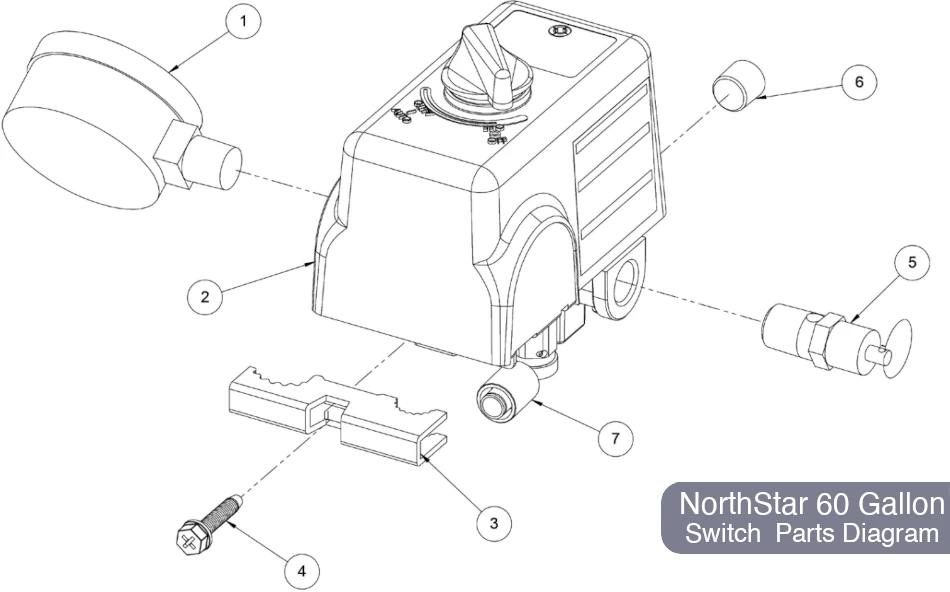 Switch Assembly Parts Diagram for NorthStar 75711