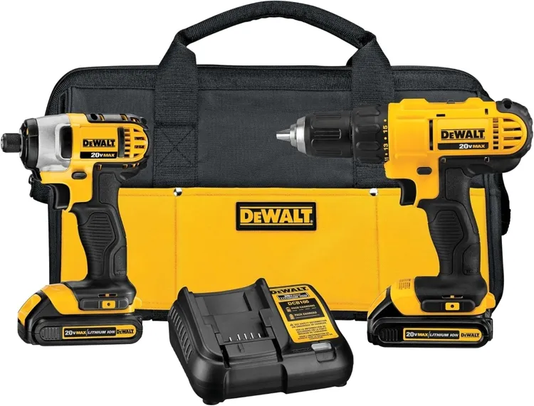 DEWALT 20V MAX Cordless Drill & Impact Driver Combo Kit (DCK240C2)